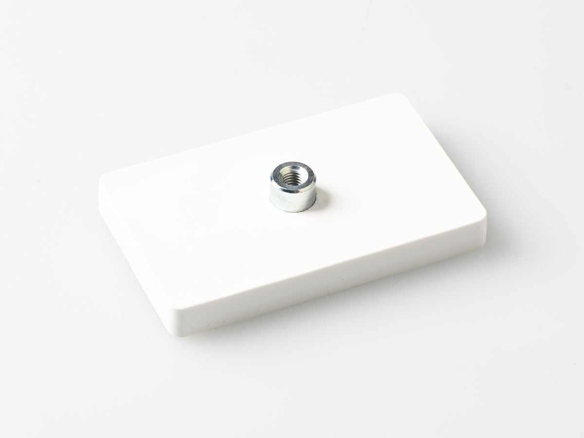 magnet-rechteckig-Gewindebuchse-74 x 45 x 14,7 mm-M5-weiß