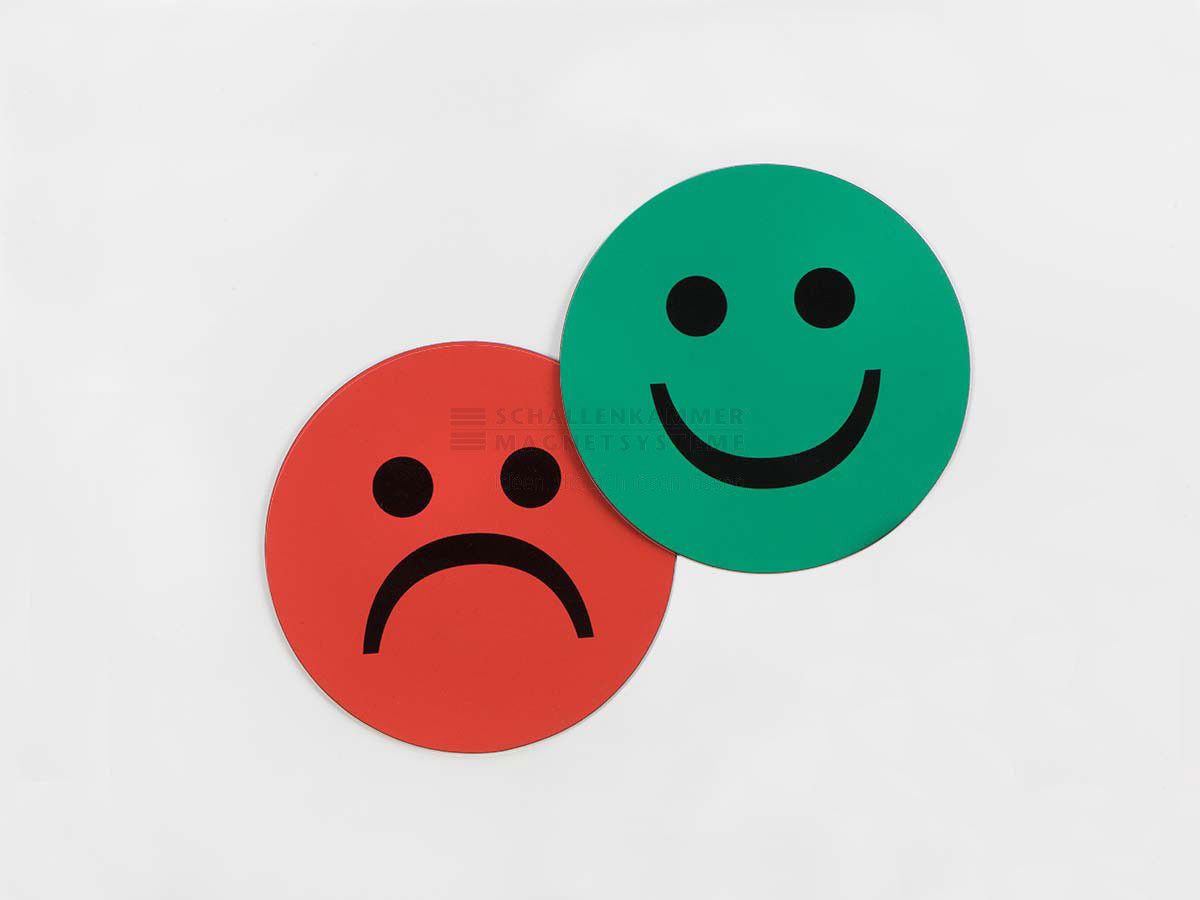 Magnetsymbol-"Smiley"-Ø 100 mm- rot/grün